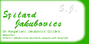 szilard jakubovics business card