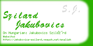 szilard jakubovics business card